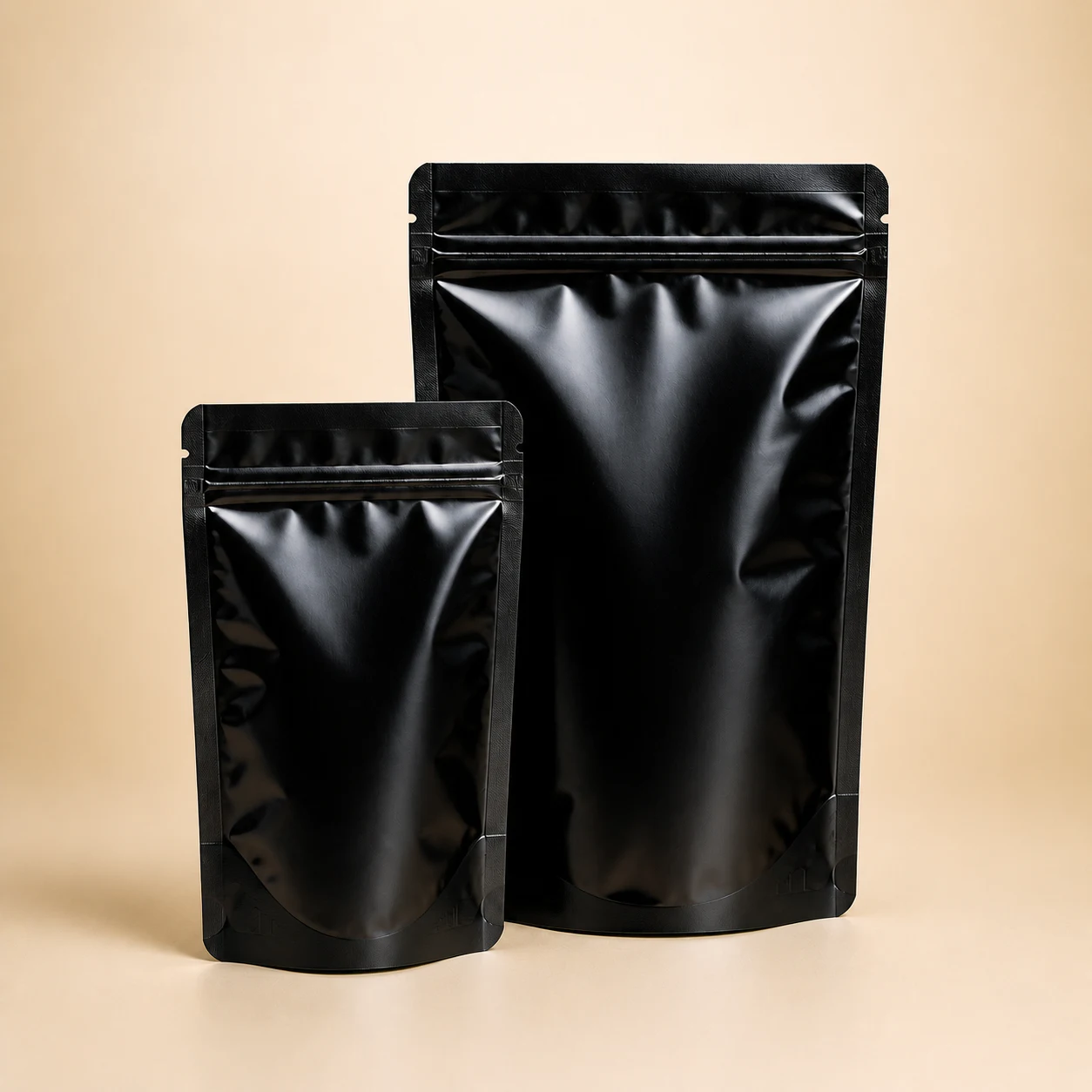 Gloss black stand-up pouch