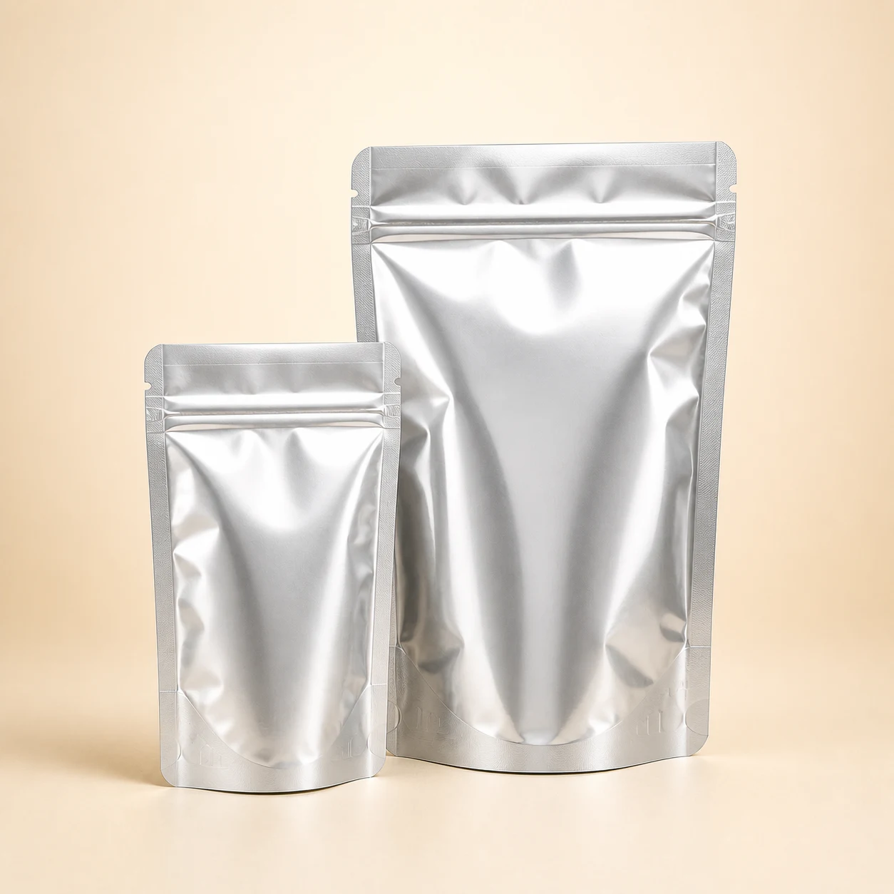 Gloss silver stand-up pouch