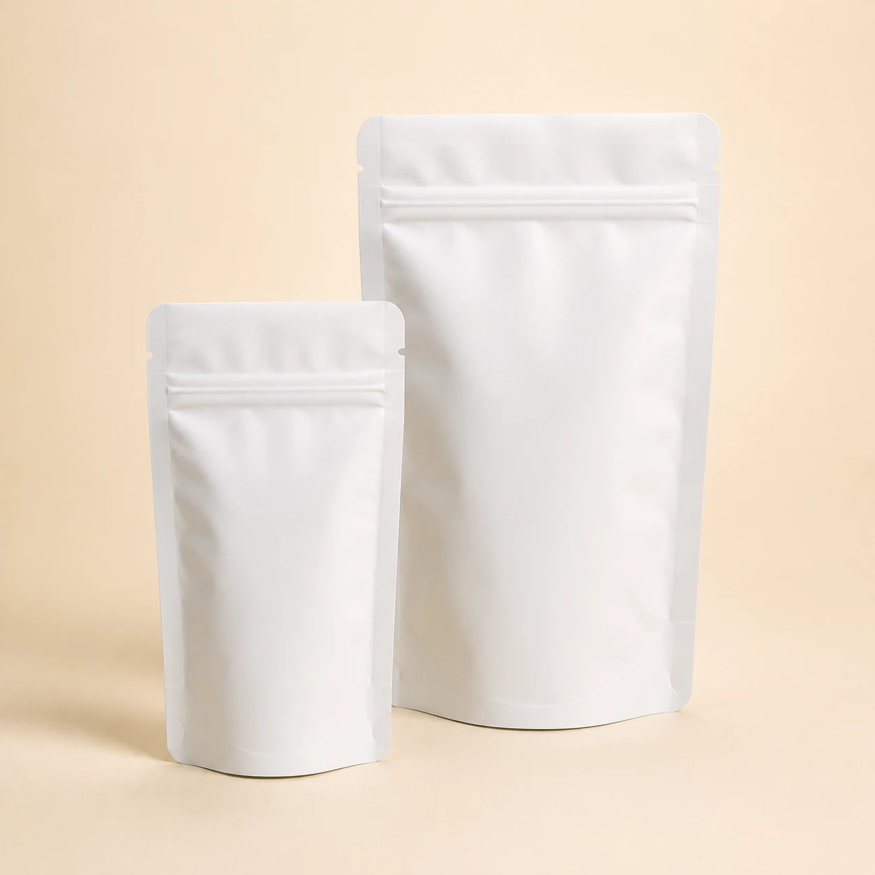 Matte white stand-up pouch